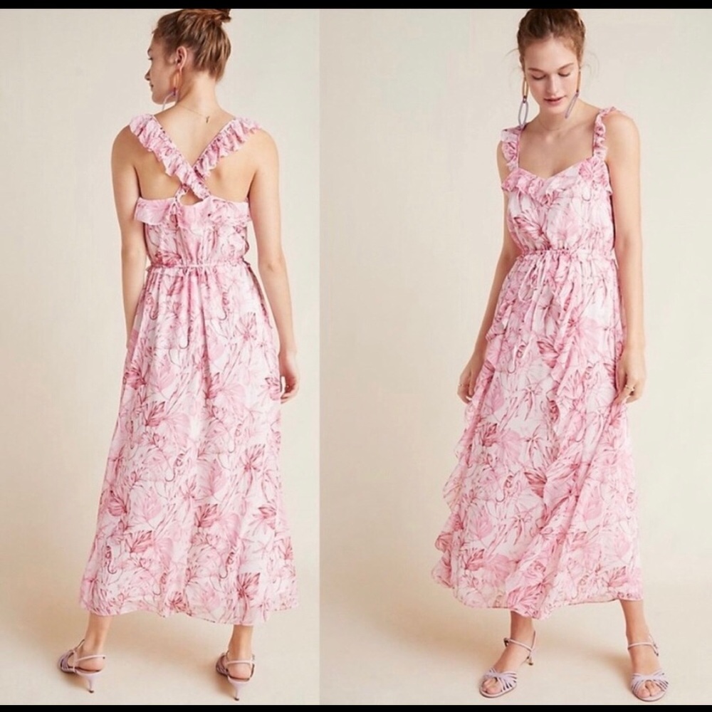 NWT 🌸 Anthropologie Girl Meets Glam Maxi Dress